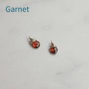 Garnet briolette gemstones set in a handmade silver wire setting. To add onto the hoop earrings, available on their own, in sets of two or three, and combined with hoop or twisted hoop earrings.